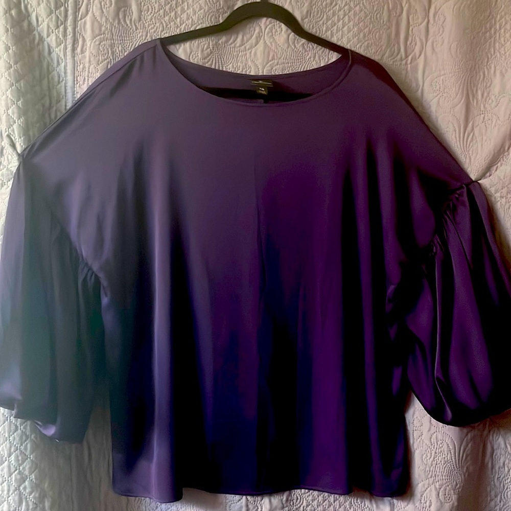 XXL plus, 3/4 sleeve plum women blouse